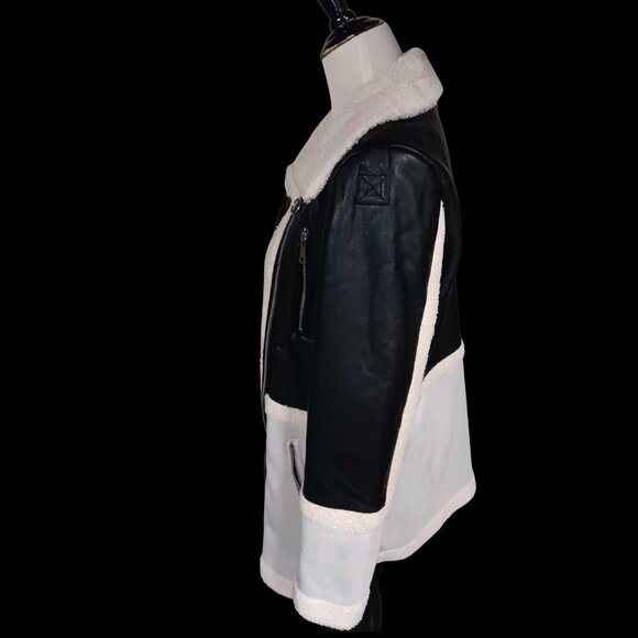 Vintage look Suede and Sherpa Coat Leola Brand - Picture 3 of 6